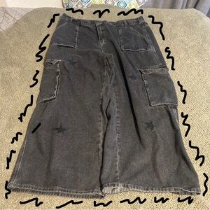 Romwe Cargo Jeans - Faded Black Wash - Women's 3XL 👖⭐